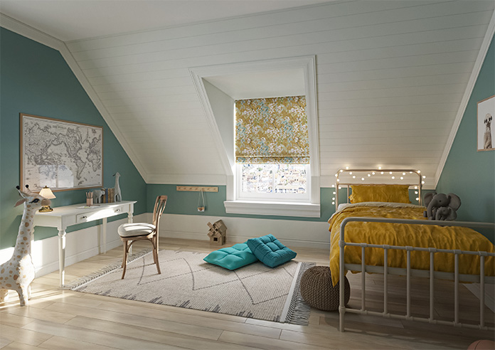 Wisteria, Ochre - Roman Blind - Image 6